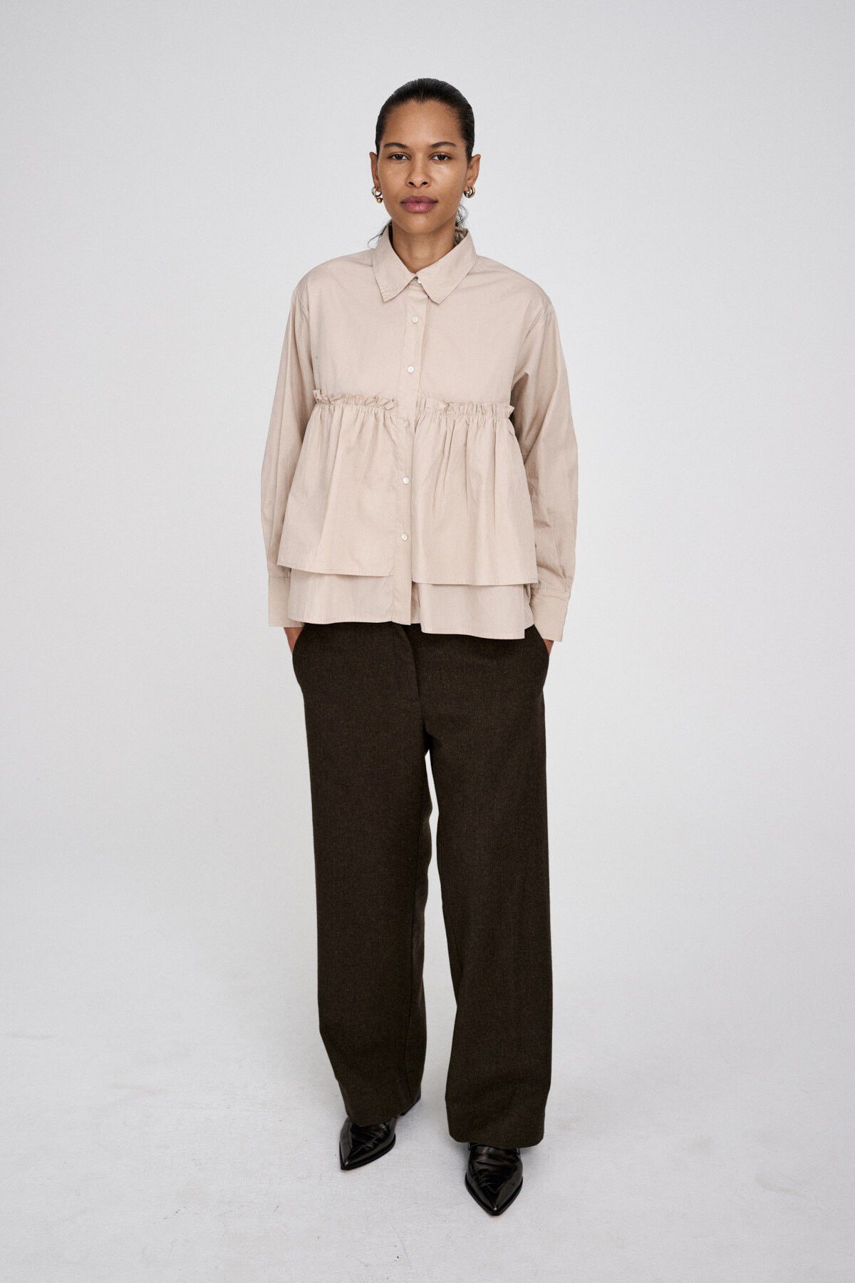 Poplin frill shirt - Shaker