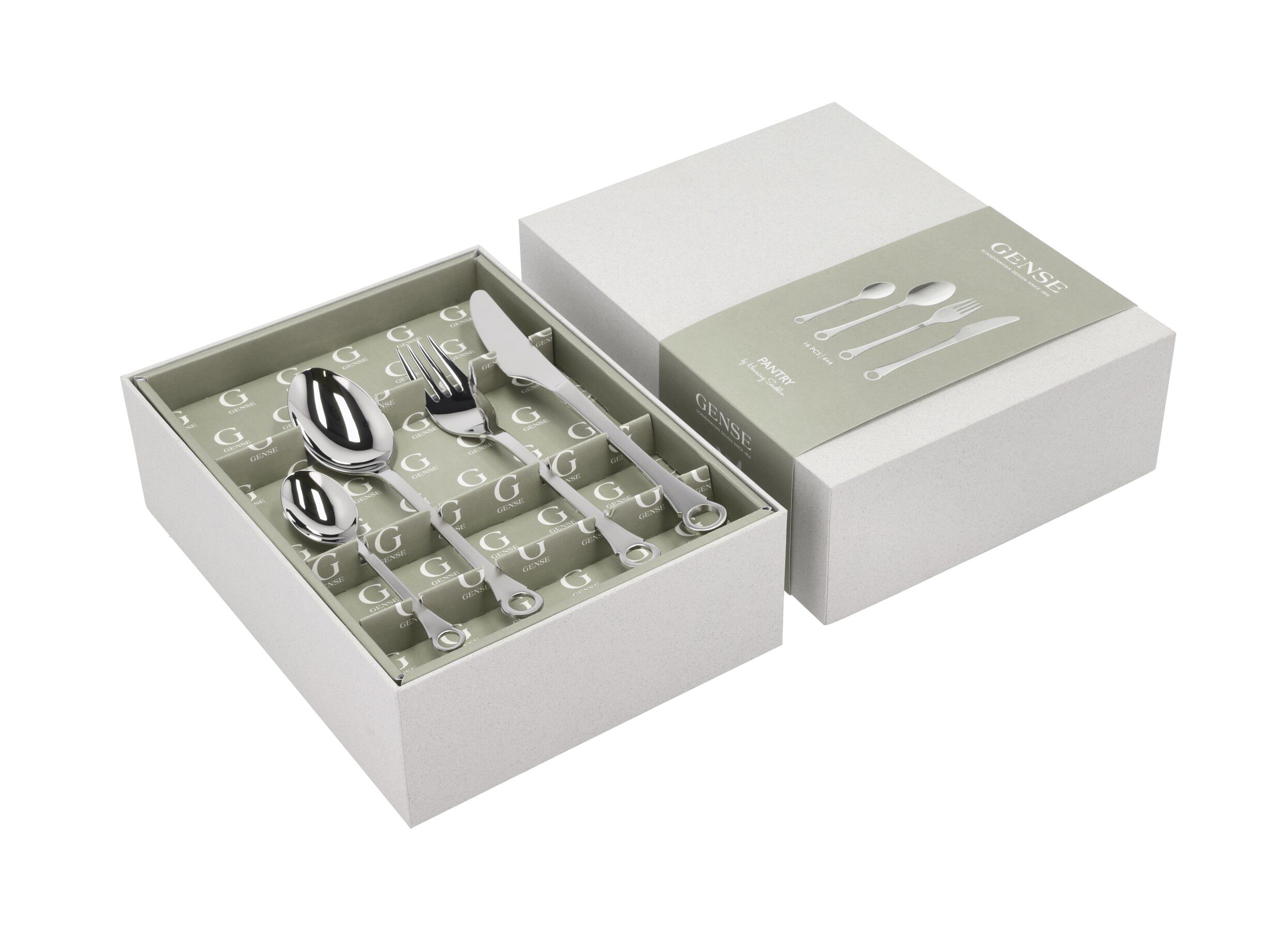 Bestiks&aelig;t Pantry 16 dele Mat/Blankt st&aring;l