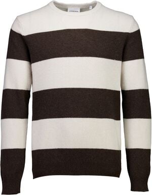 Lambswool striped o-neck knit