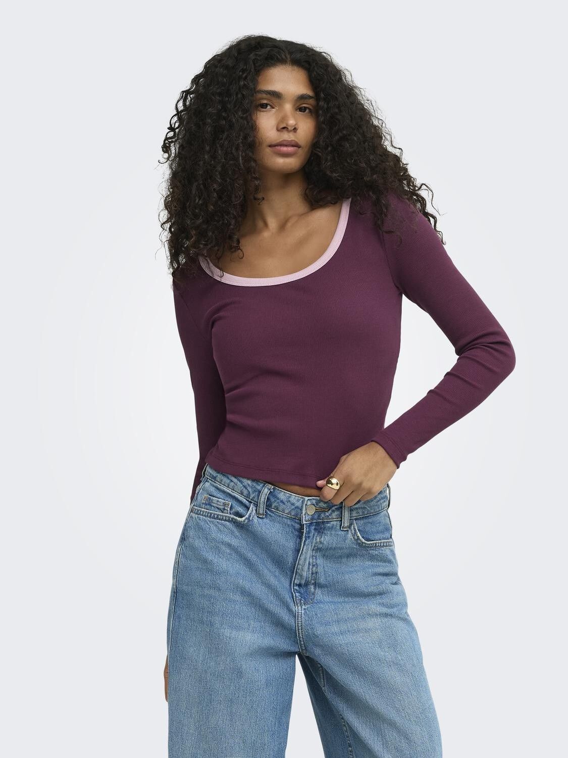 ONLVAL L/S CONTRAST TOP JRS