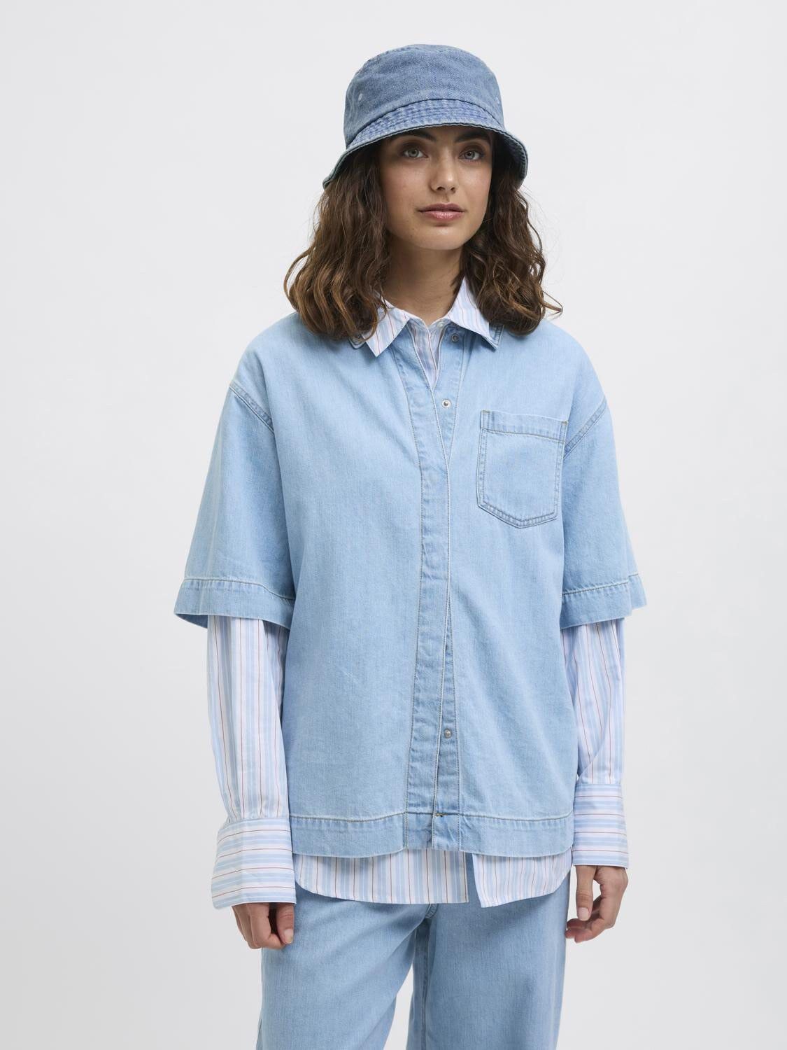 JXFRIDA WASHED DENIM BUCKET HAT ACC