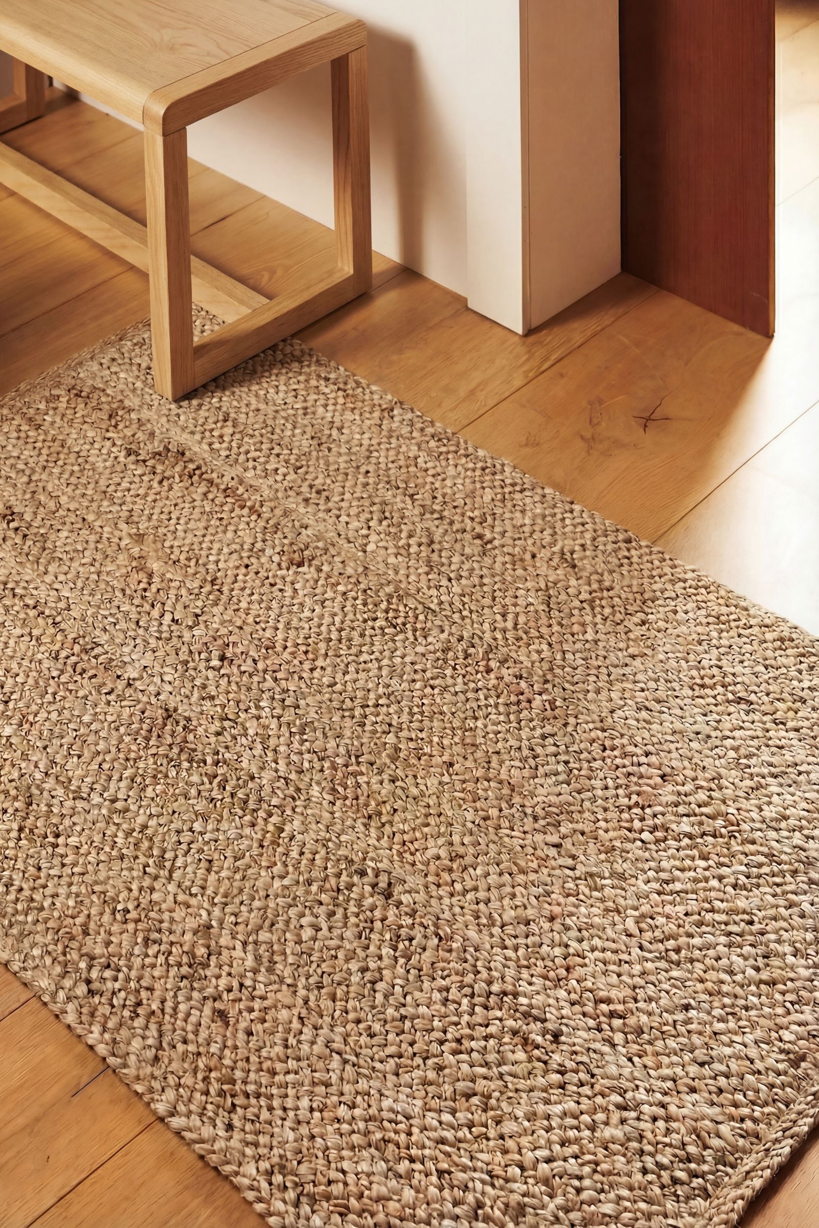 jute rug, t&aelig;ppe