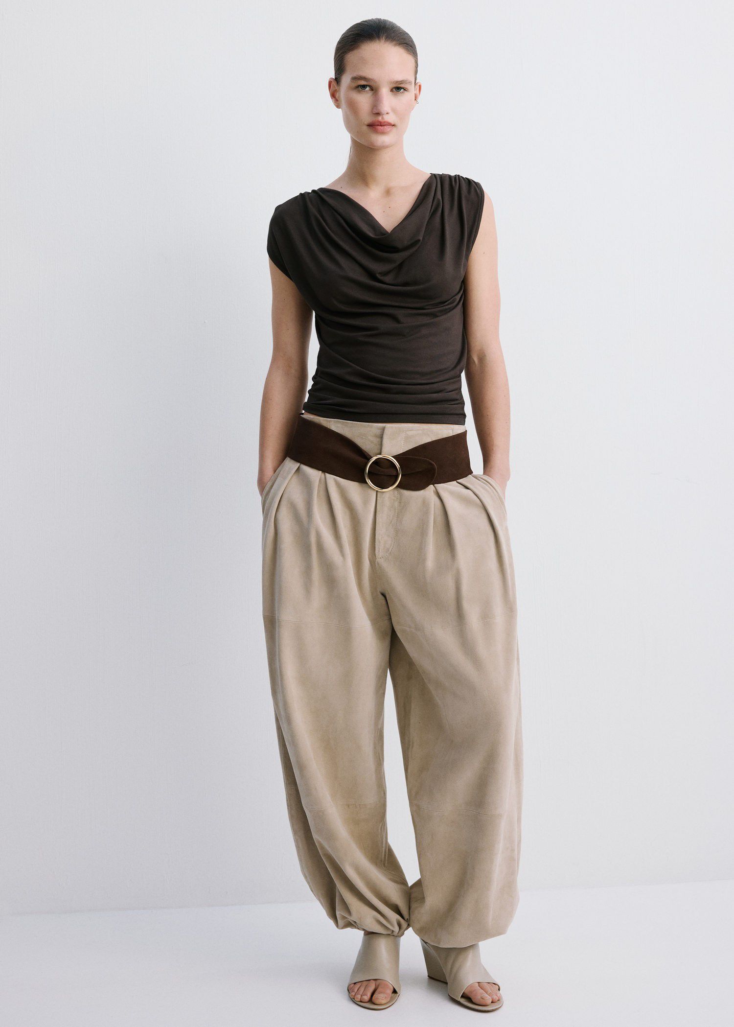 Draped fitted t-shirt