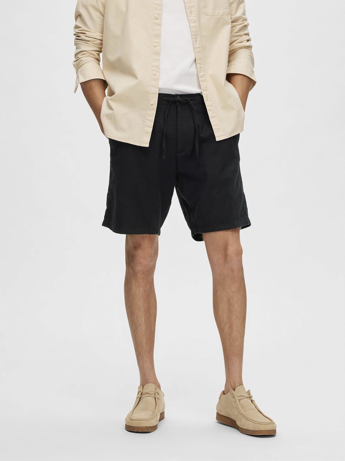 SLHCOMFORT-BRODY LINEN SHORTS W NOO