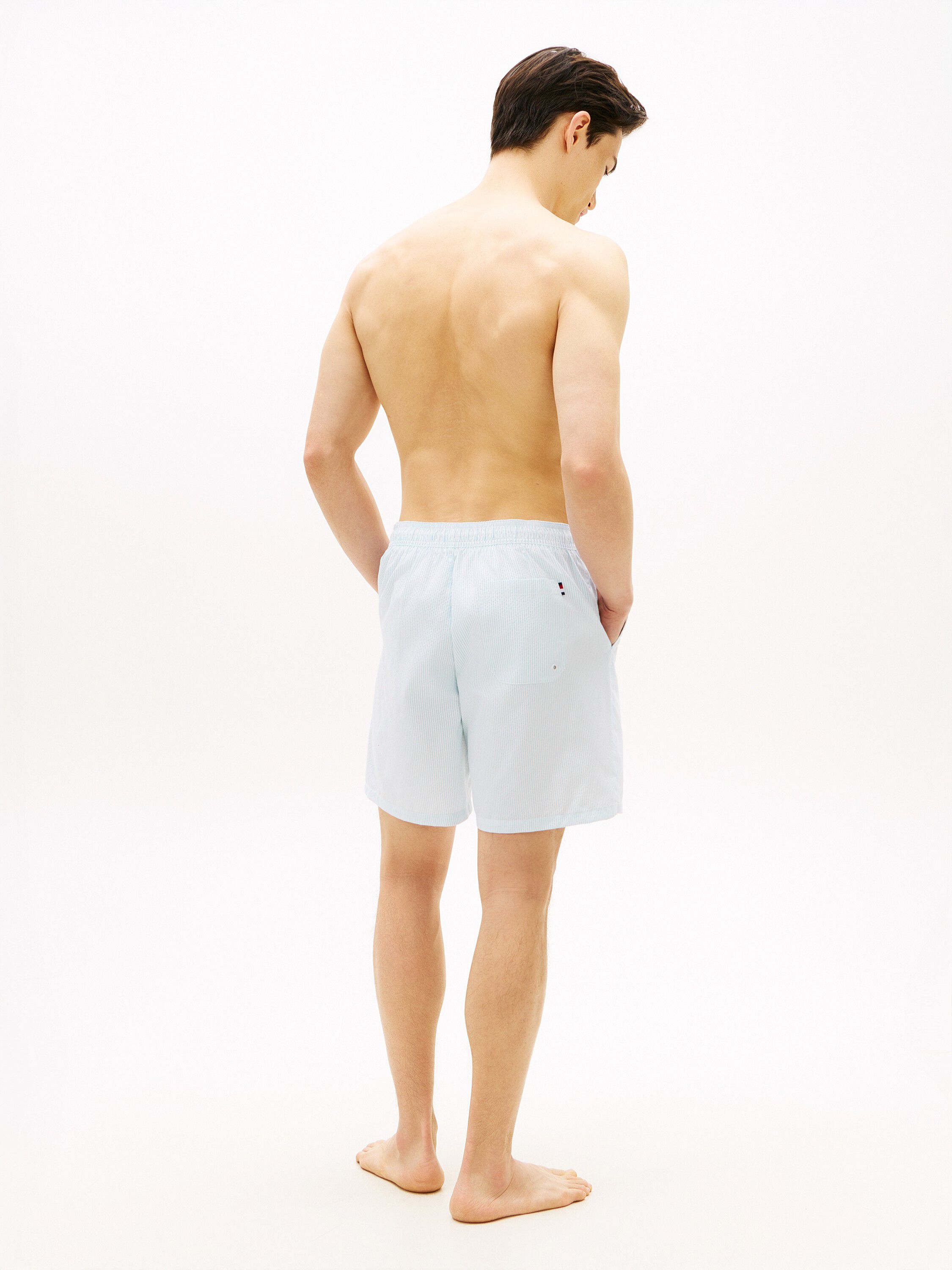 Essential Ithaca Stripe Long Length Swim Shorts