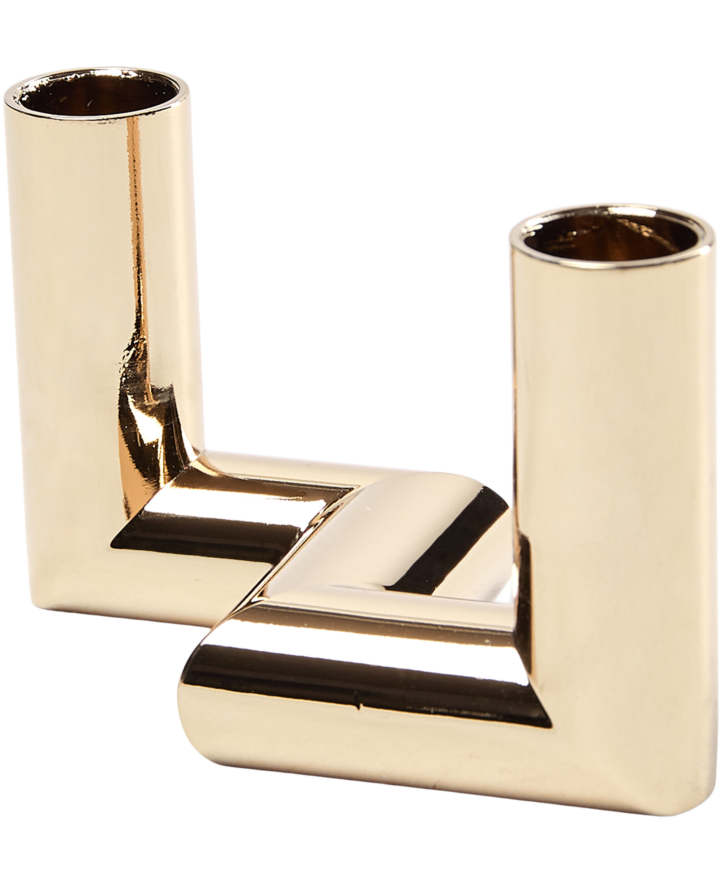 MATRIX Candle Holder - 2'arm Mini Taper - Brass - 7,5 x 4,5