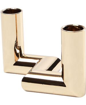 MATRIX Candle Holder - 2'arm Mini Taper - Brass - 7,5 x 4,5