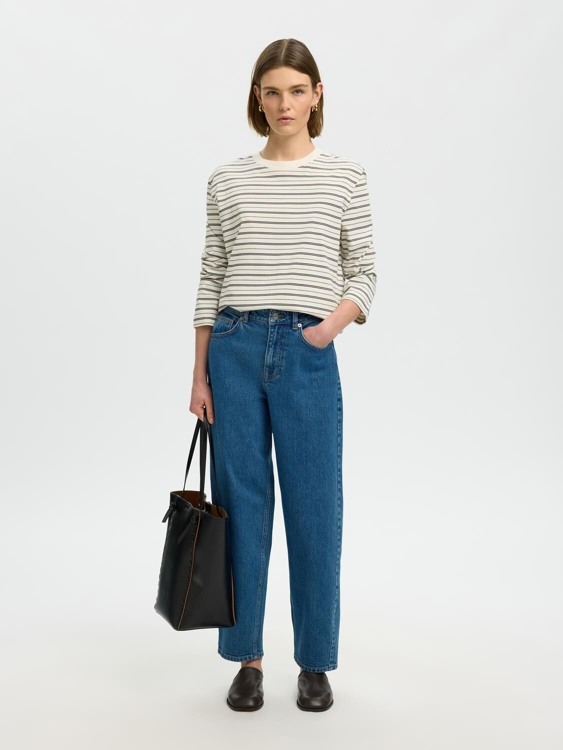 Slwessential Ls Striped Boxy Tee Noos