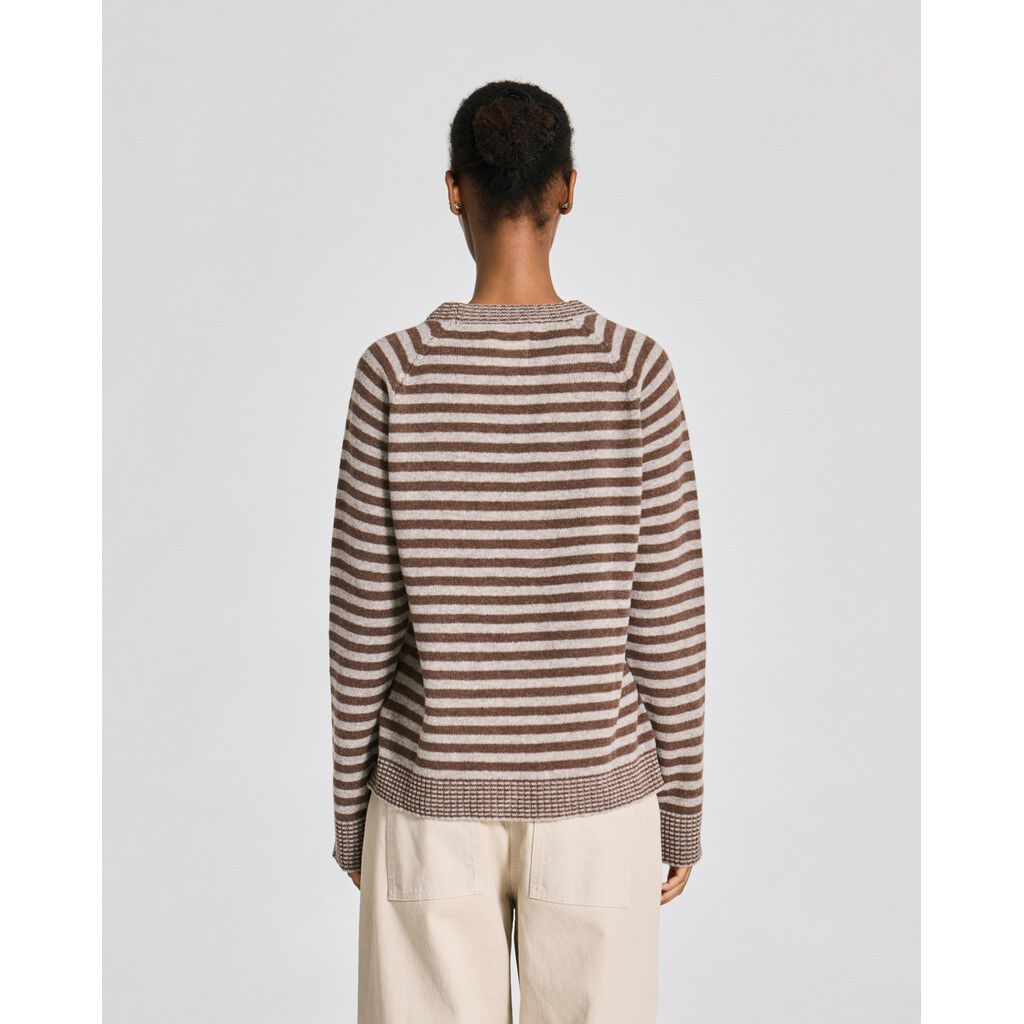 Gertrud L/S Striped Pullover Lambswool Knit