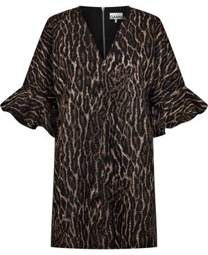 Metallic Cloque Mini Boxy Dress