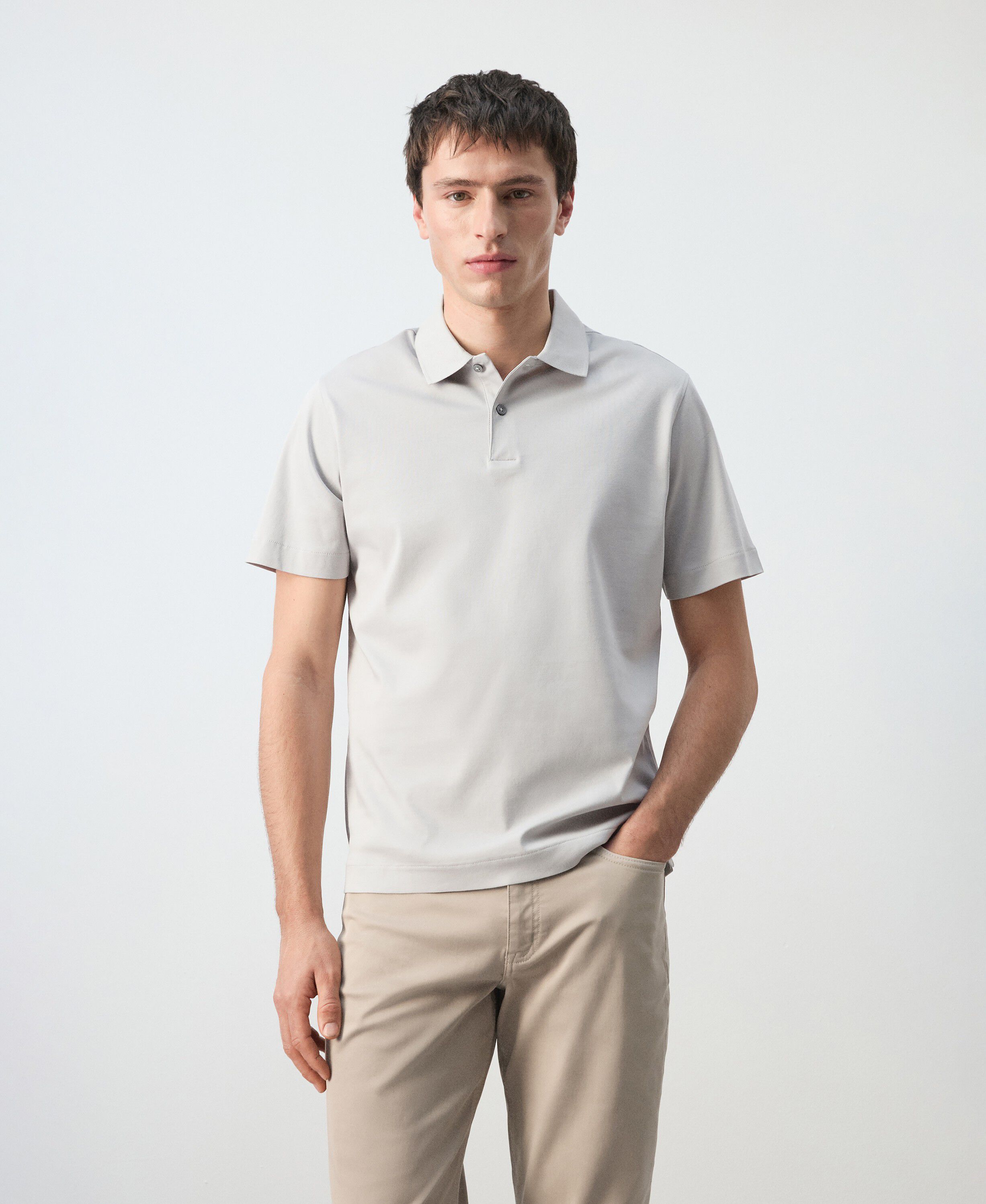 100% cotton fine-knit polo shirt