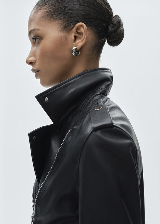 Leather biker jacket