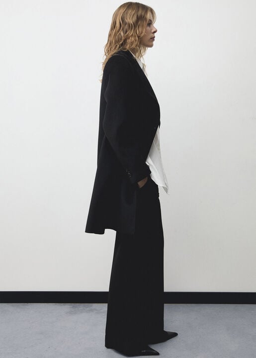 Double-breasted wool coat