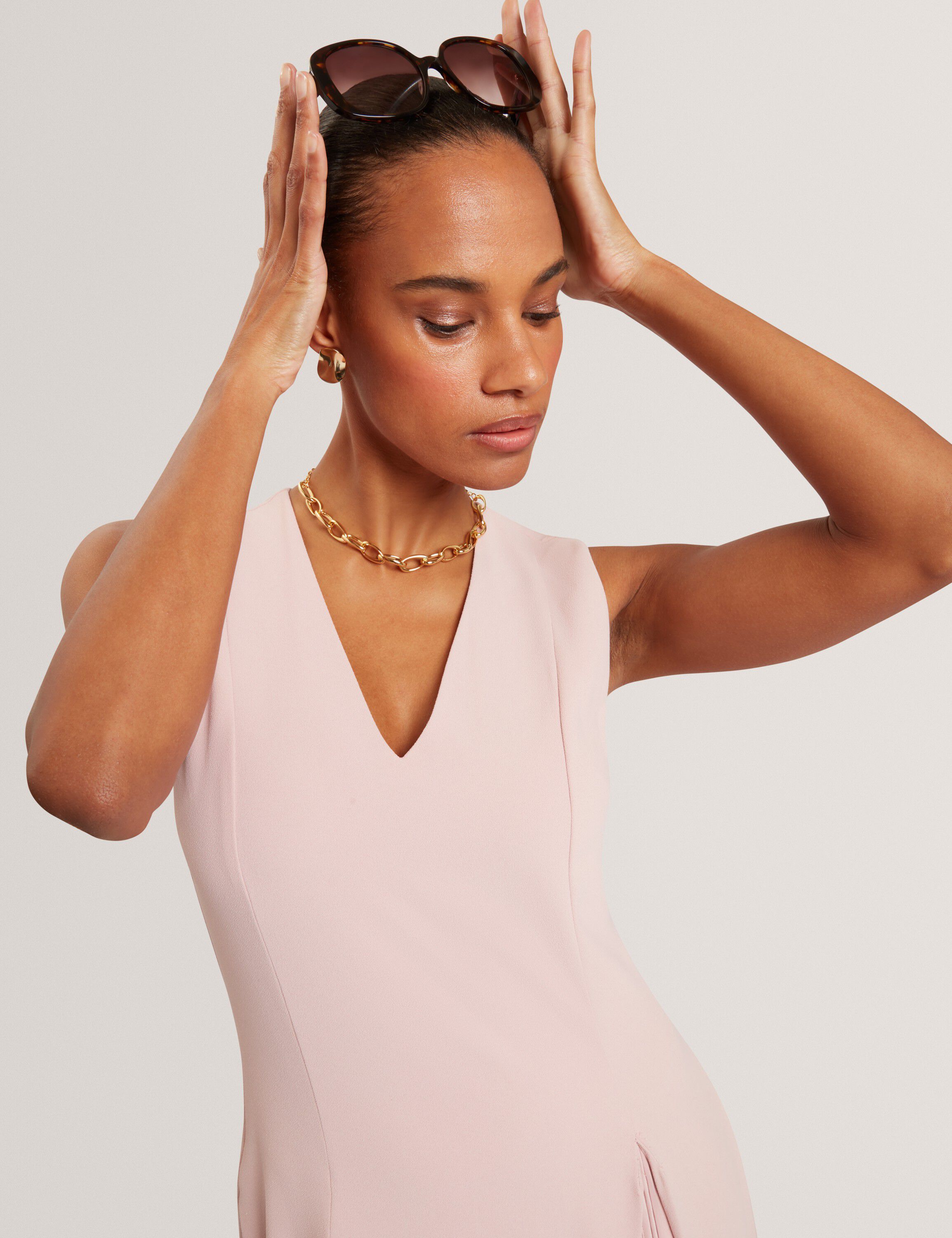 CARNELI Midi Dress With Pleat Detai