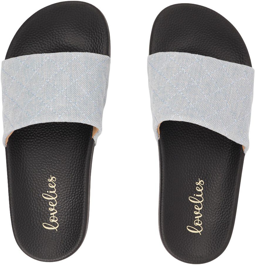LA BOCA - QUILTED DENIM SLIDES