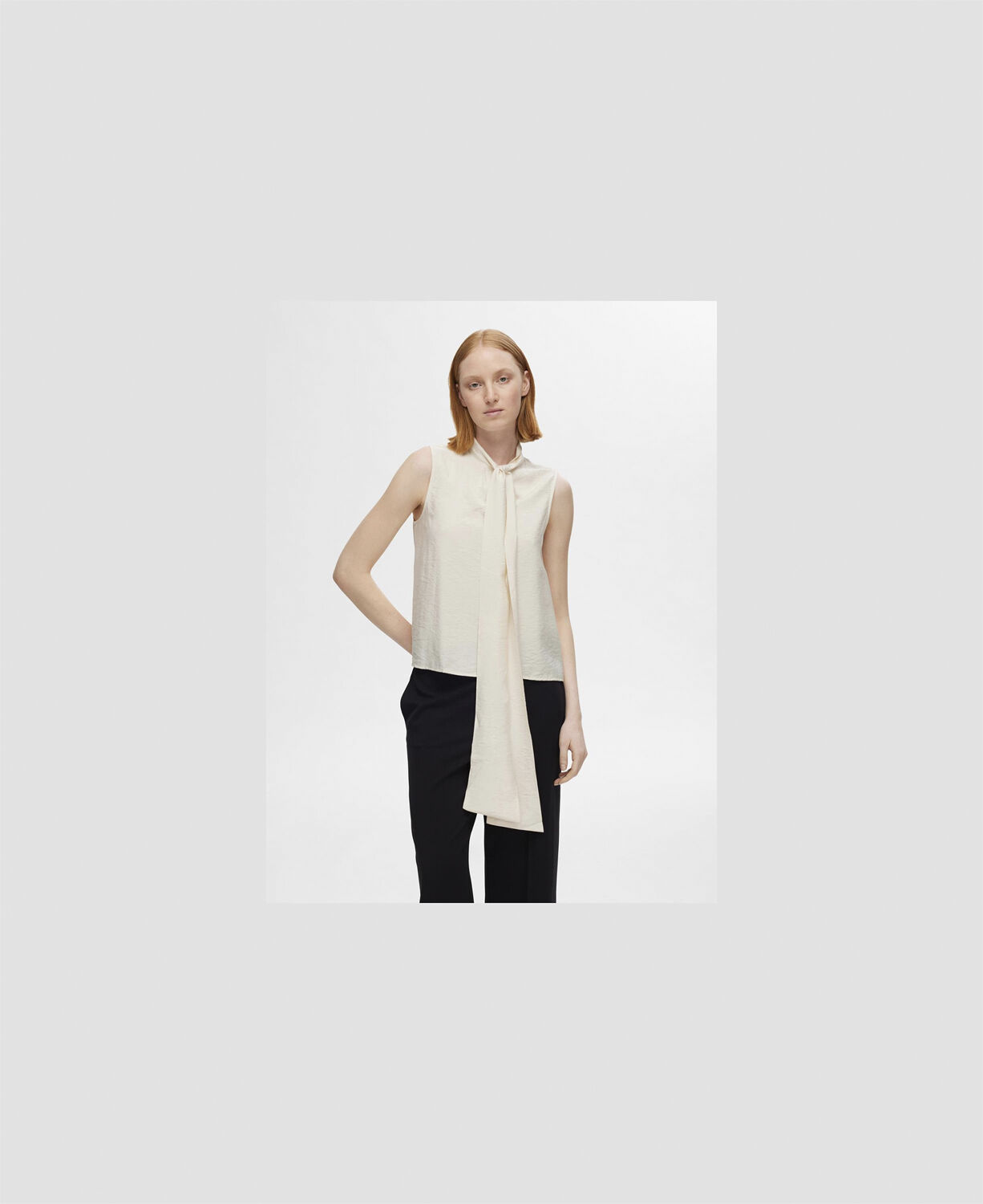 SLFCADEN SL TIE NECK TOP EX