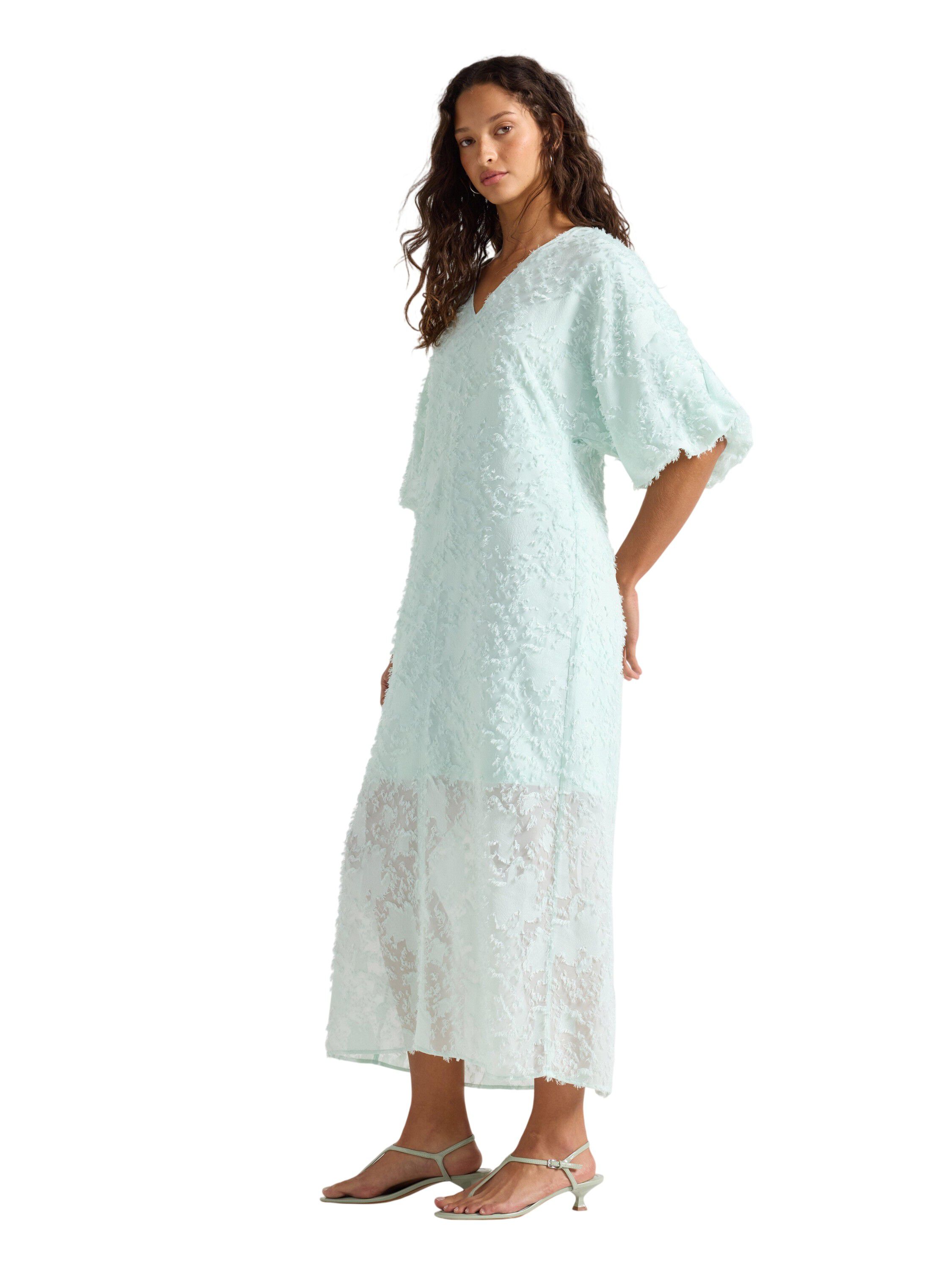 Woven midi dress with pattern and s