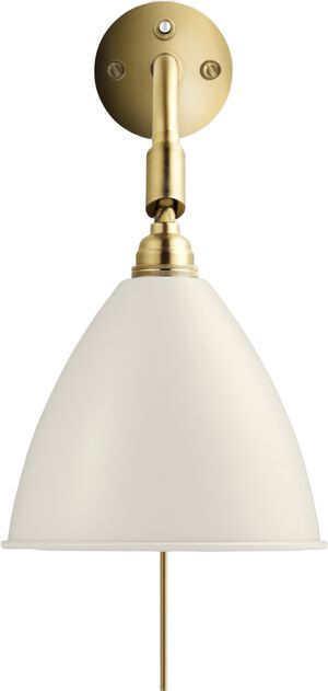 BL7 Wall lamp bone china/brass switch on backplate