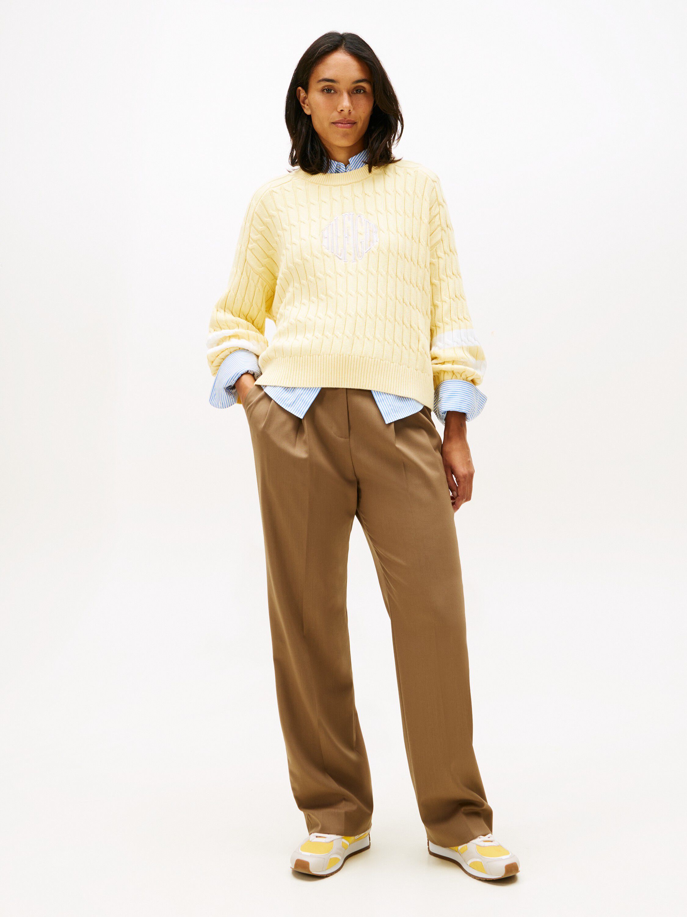 TH Monogram Leather Mixed Texture Trainers