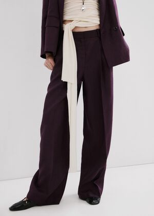 Straight-fit linen suit trousers