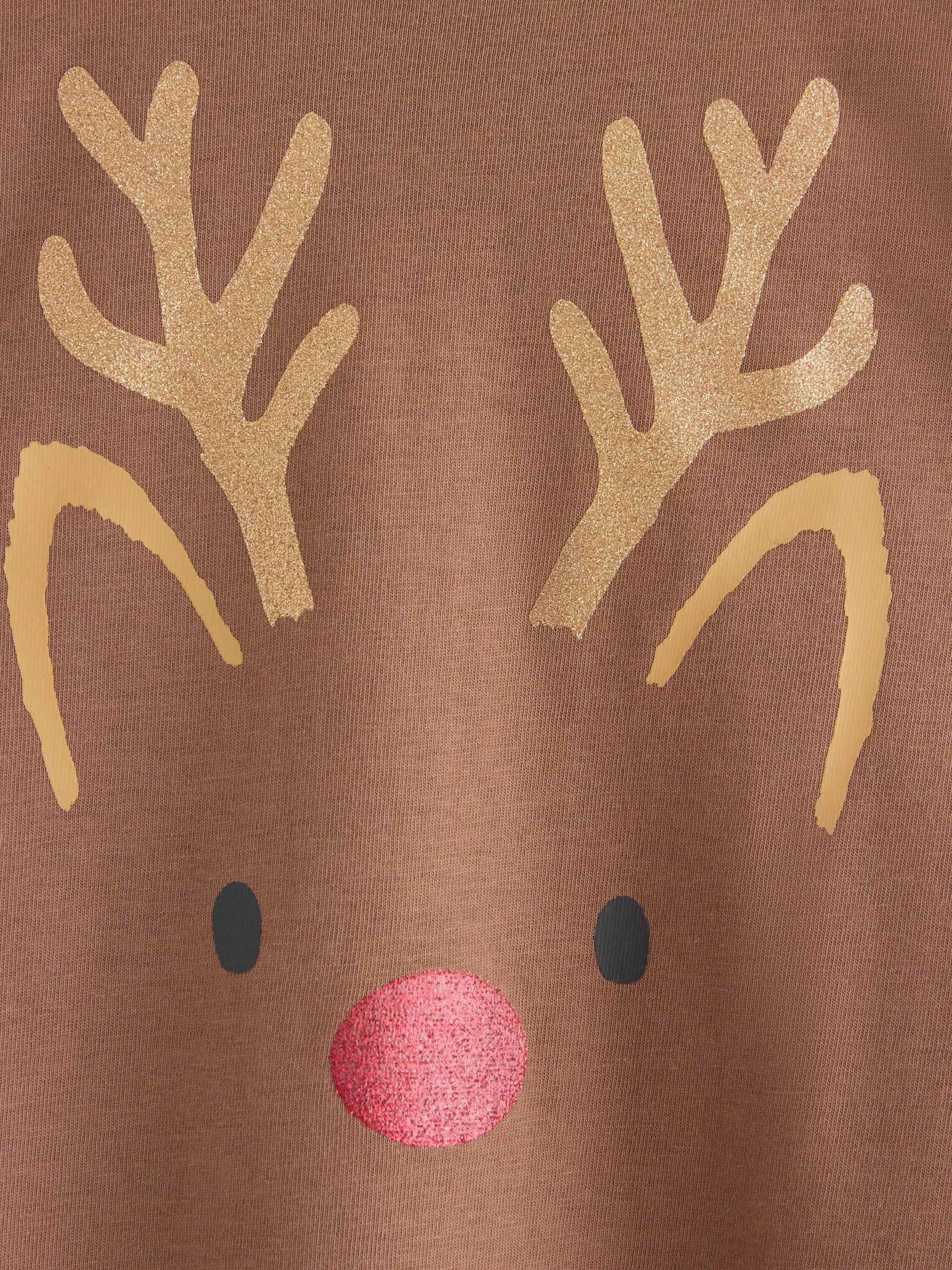 L&aring;ng&auml;rmad trik&aring;topp med renmotiv p&aring;