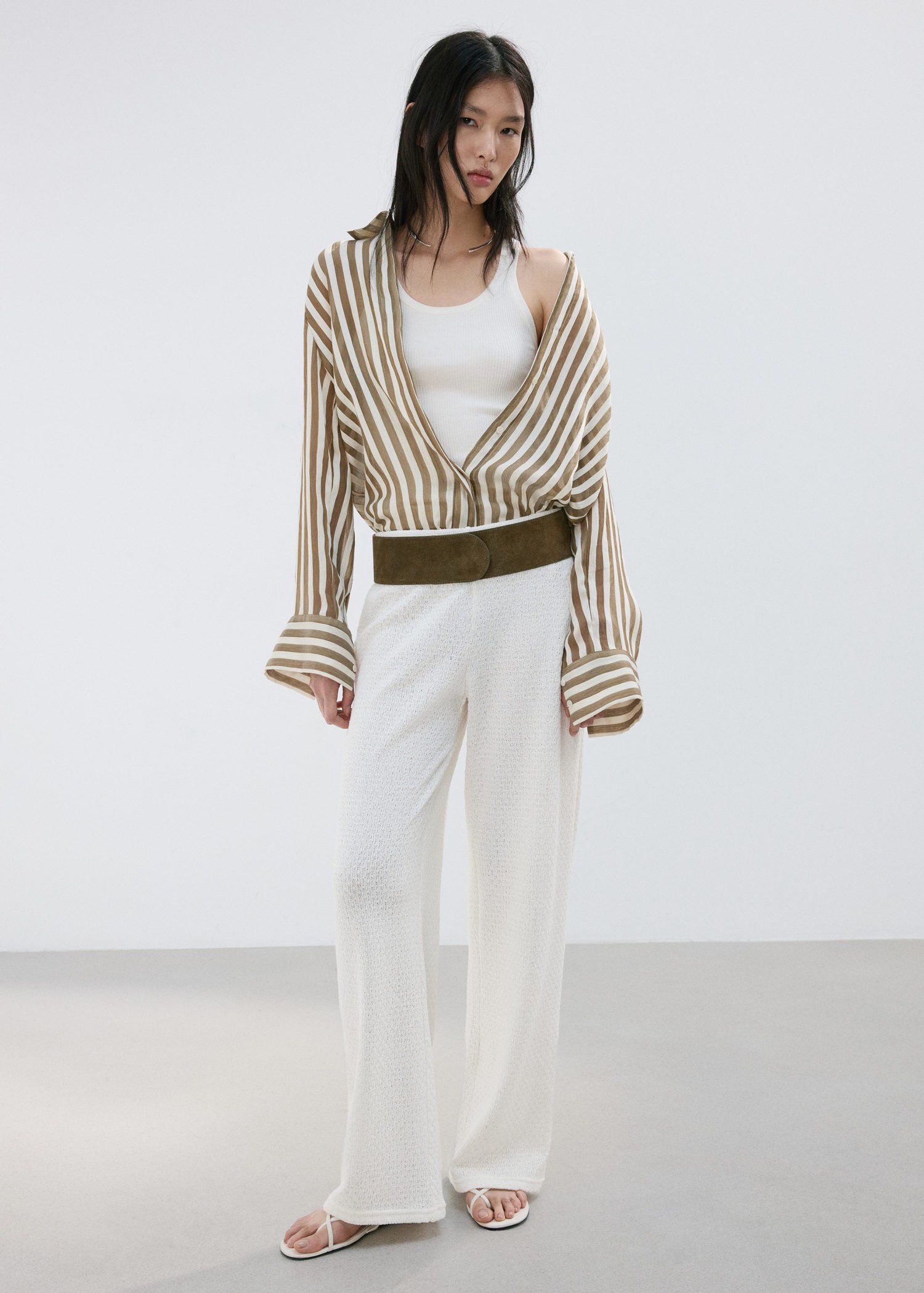 Straight knitted trousers