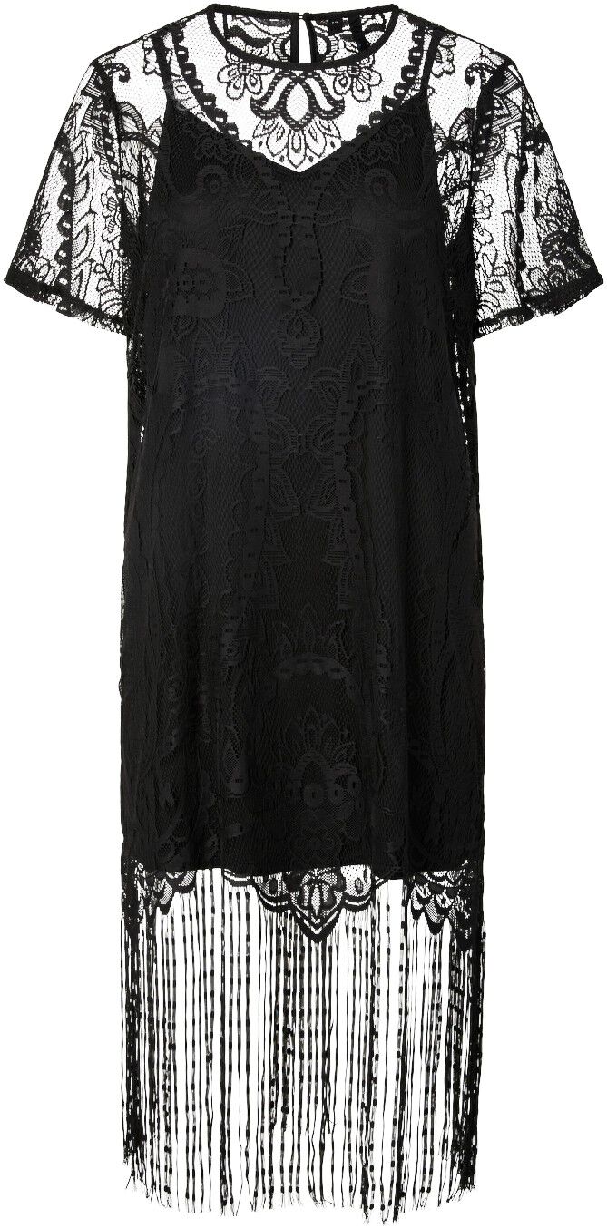 PCCLAIR SS SHORT LACE TASSELS DRESS