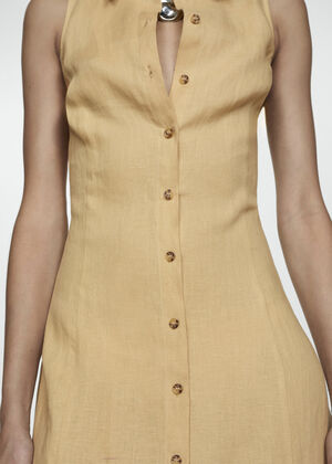 Linen-blend shirt dress