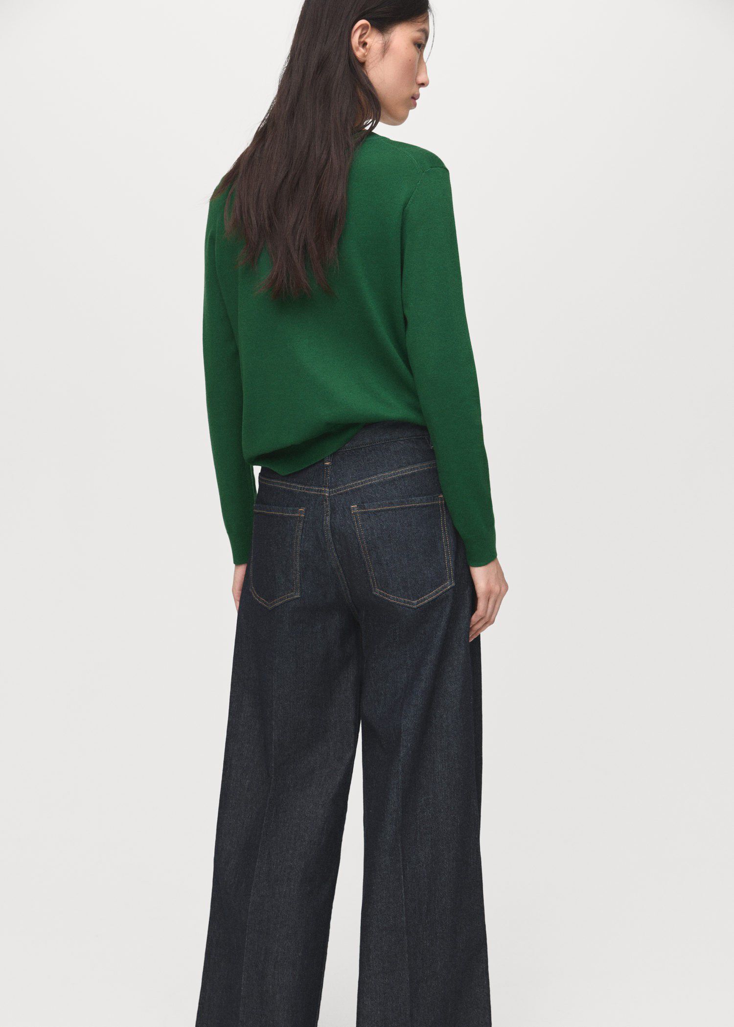 Fine-knit crew-neck sweater