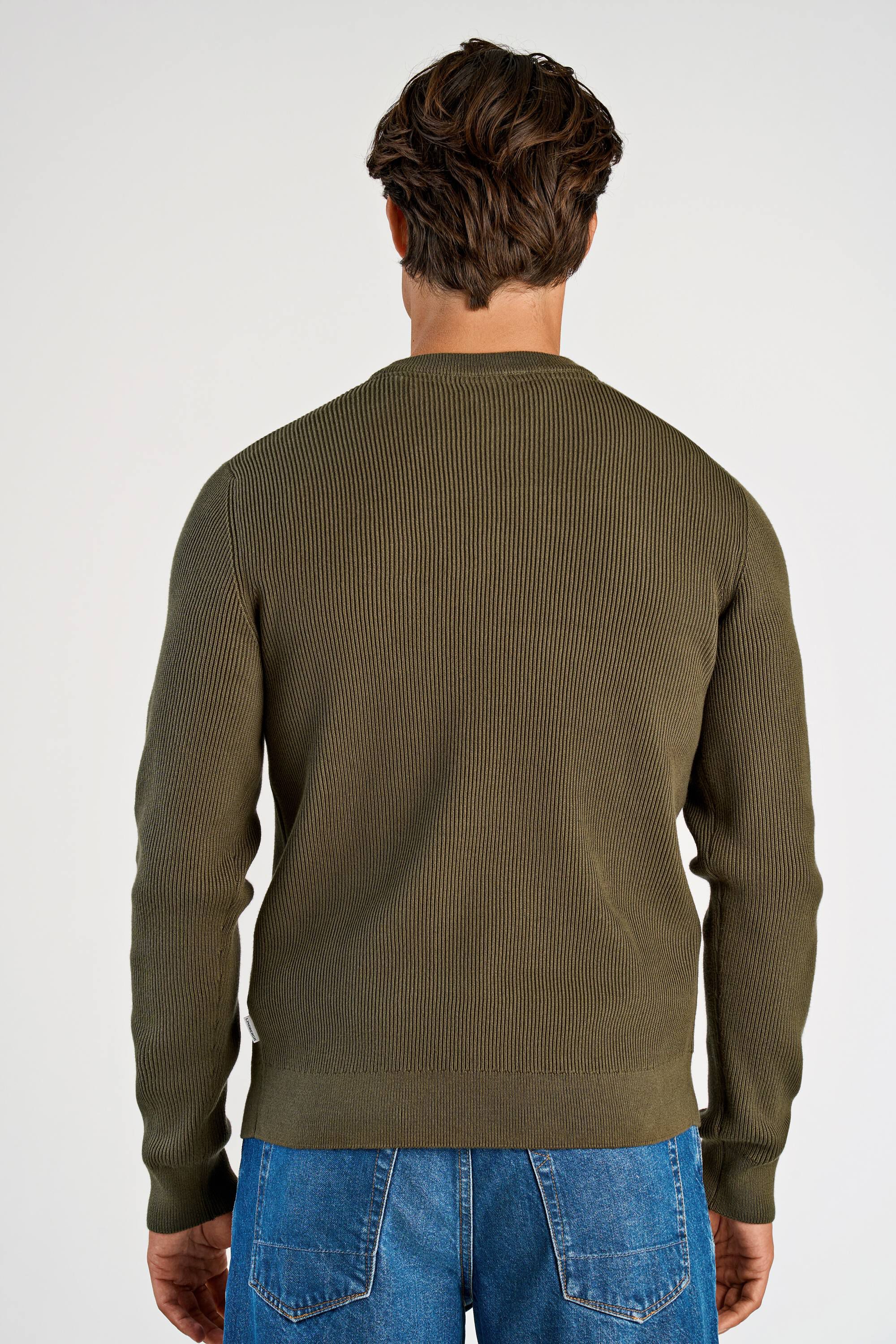 Rib knitted o-neck knit