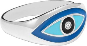 Men's Silver Evil Eye Ring