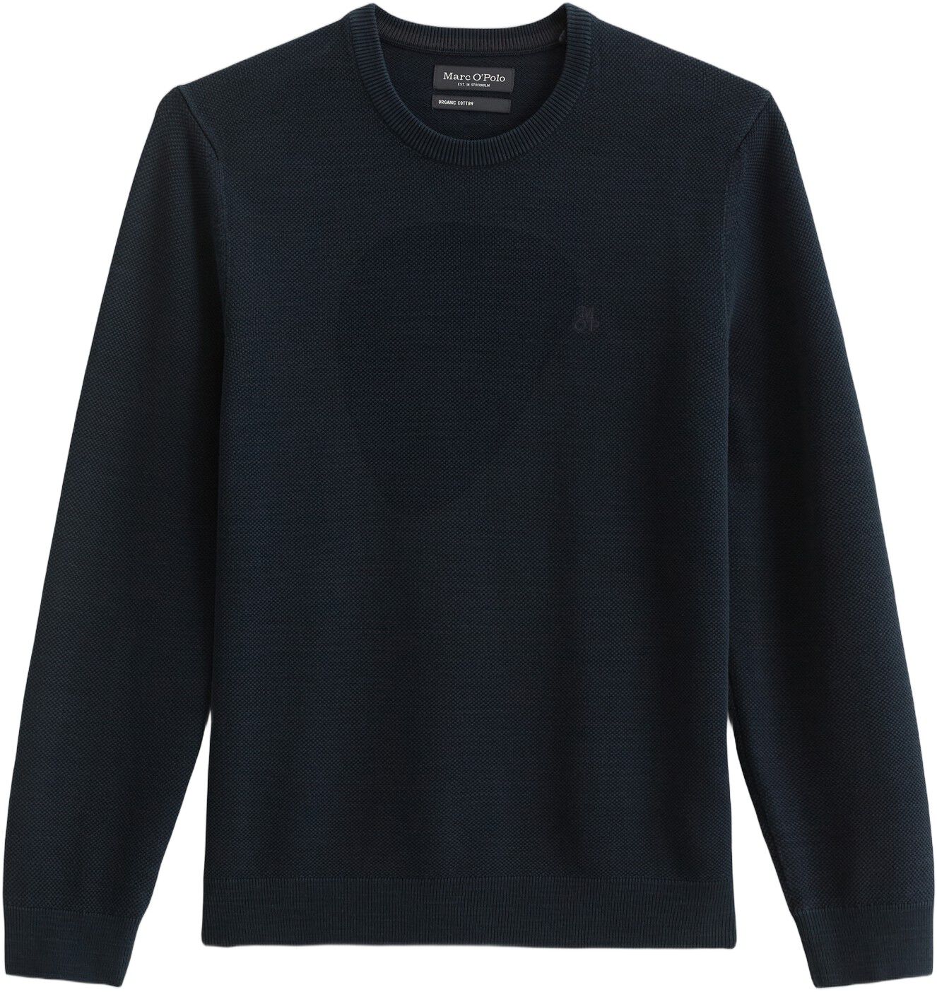 Crewneck, cotton slub, piqu&eacute; struct