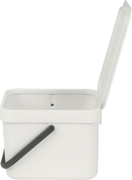 Affaldsspand m/låg sort. kon. 6 ltr