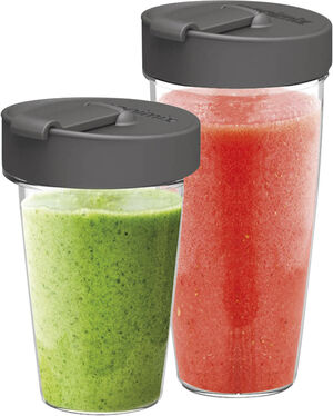 To-go bæger-sæt til blender 2 dele klar/grå 40/70