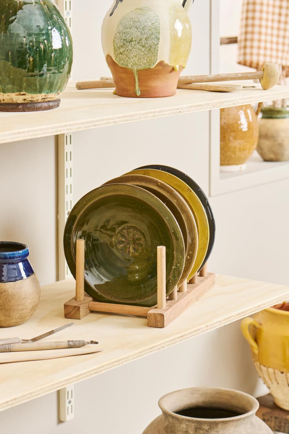 Sk&aring;l m/blomst gr&oslash;n rustik Avignon