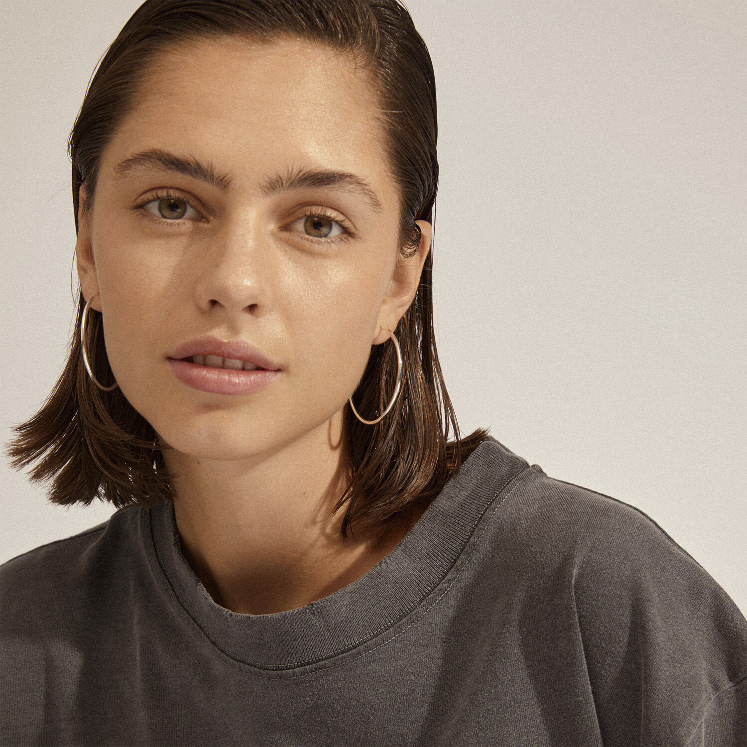 APRIL recycled medium hoop &oslash;reringe s&oslash;lvbelagt