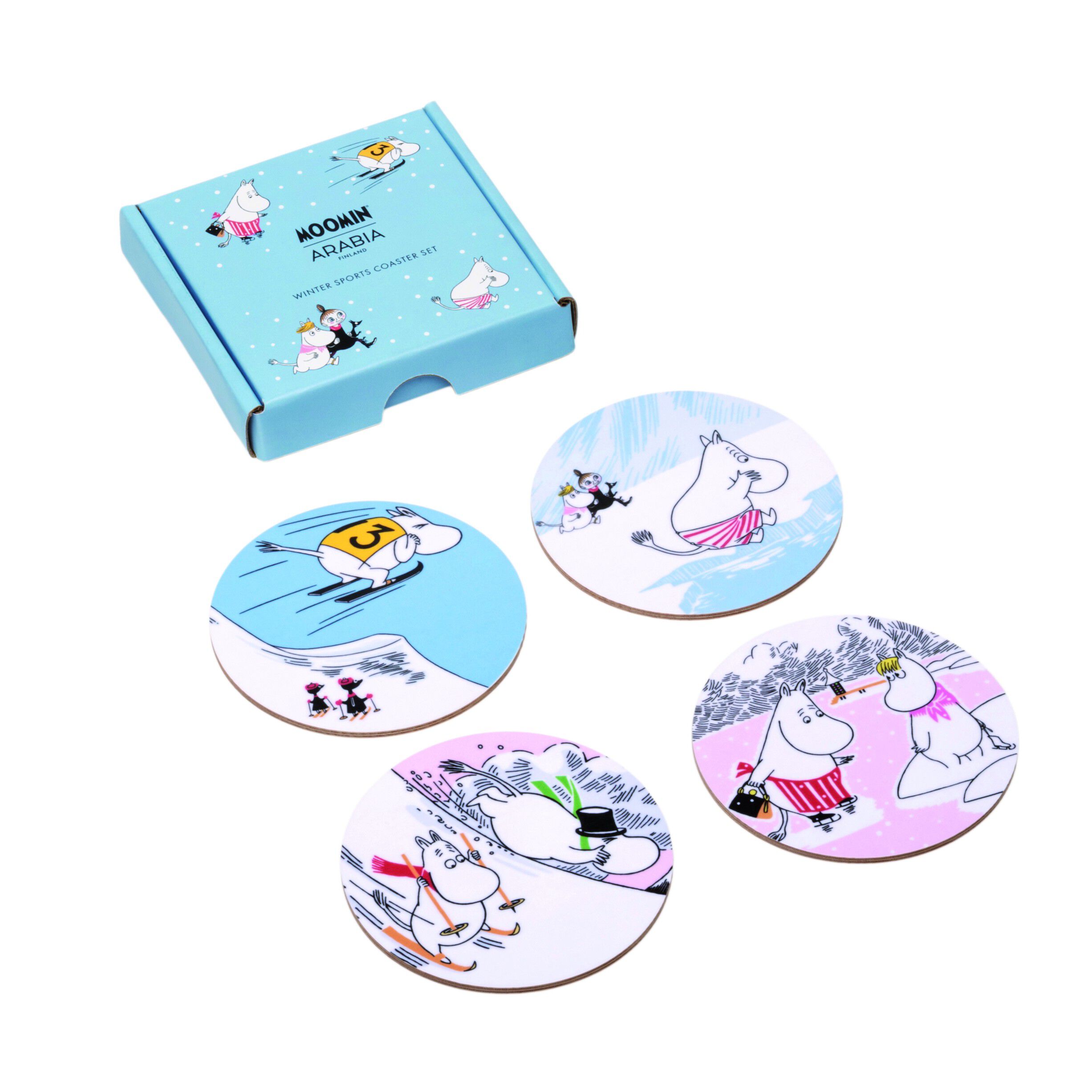 Moomin Arabia bordsk&aring;nere s&aelig;t 4stk Vinterbadning
