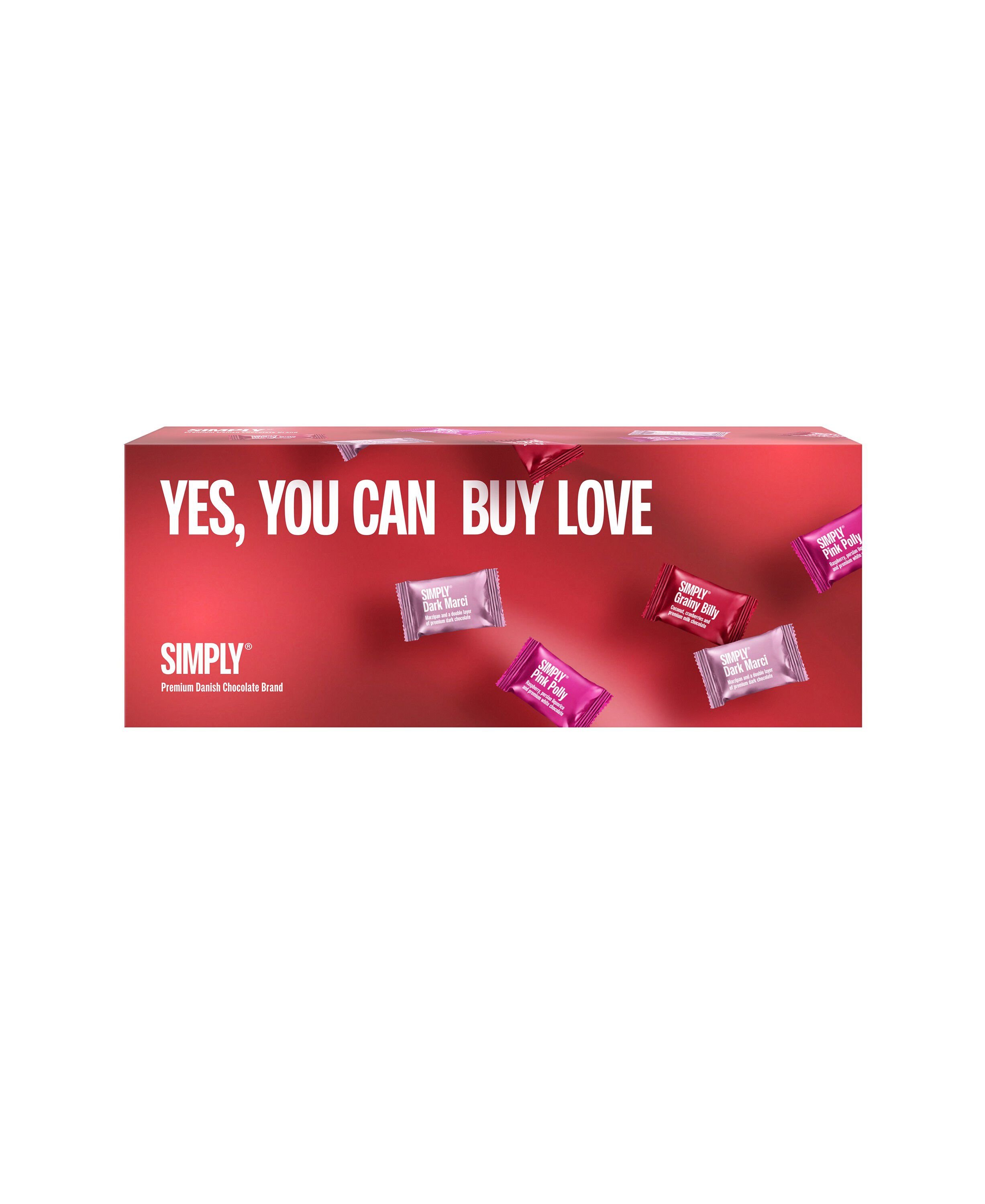 Simply&reg; YES, YOU CAN BUY LOVE chokolade&aelig;ske (270g)