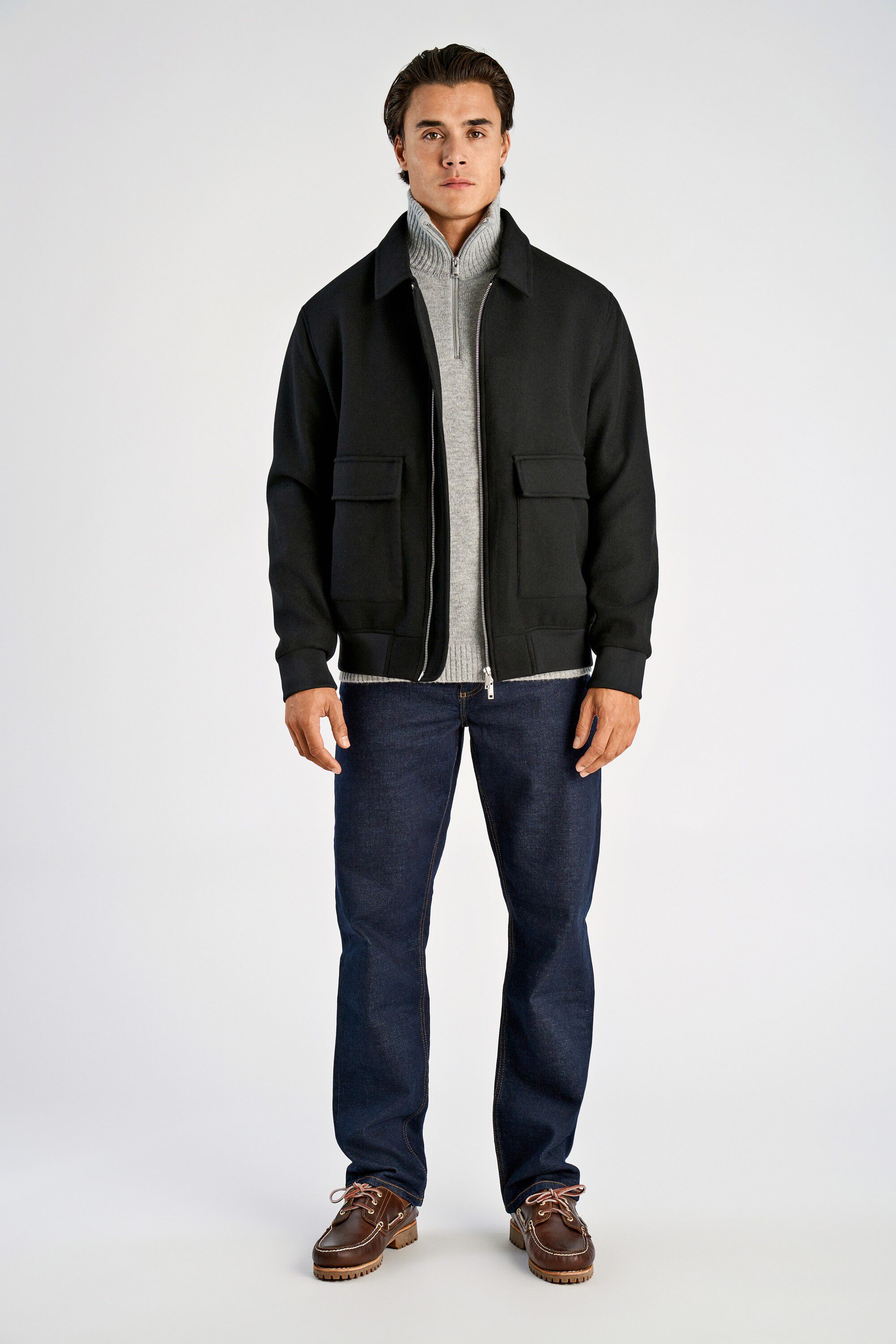 Wool look zip-through jacket