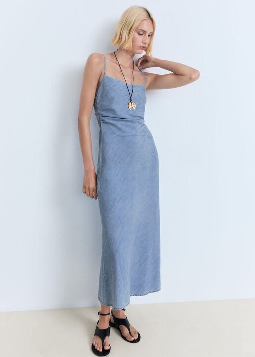 Denim midi-dress