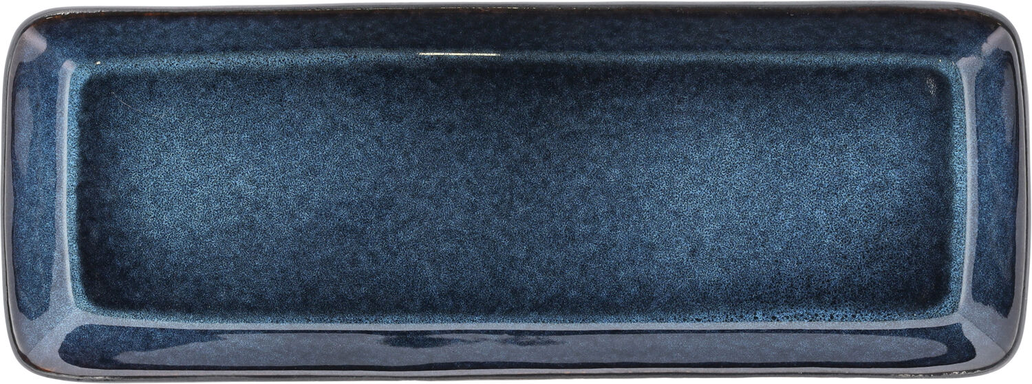 Serveringsfad rektangul&aelig;rt 38 x 14 cm Sort/M&oslash;rkbl&aring;