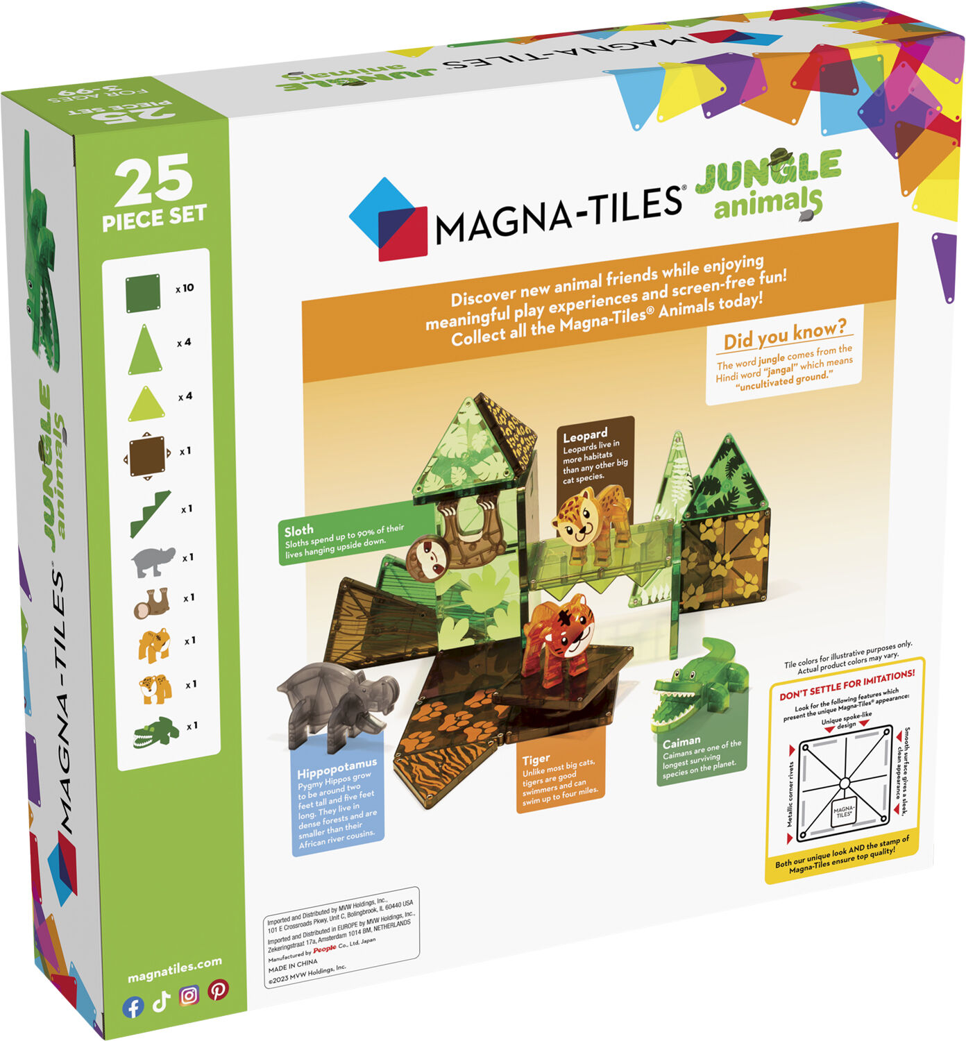Magna-Tiles Jungle Animals, 25 pcs