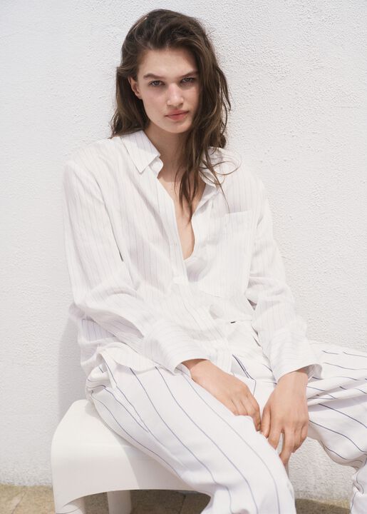 Semi-transparent striped shirt