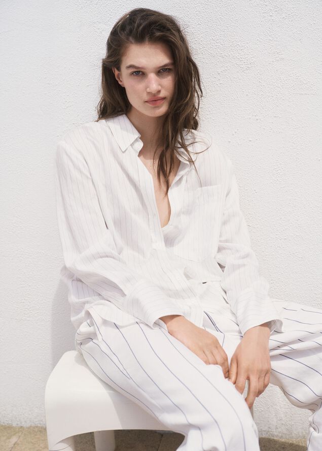Semi-transparent striped shirt