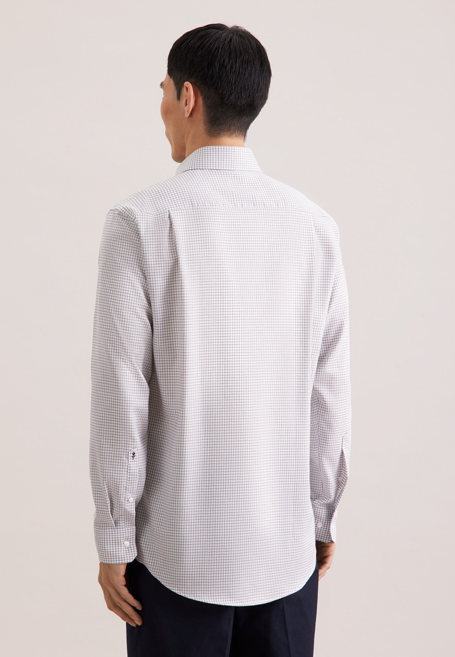 Business shirt Regular 1/1 Covered-Button-Down-Collar Check