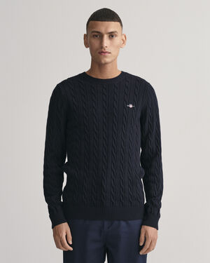 COTTON CABLE C-NECK
