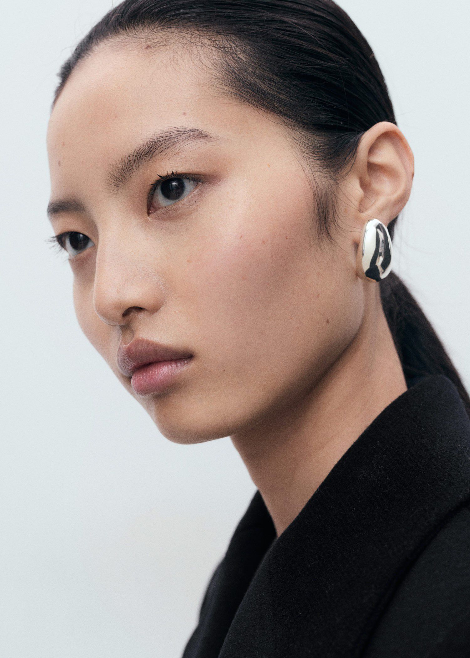 Double-breasted wool blend coat