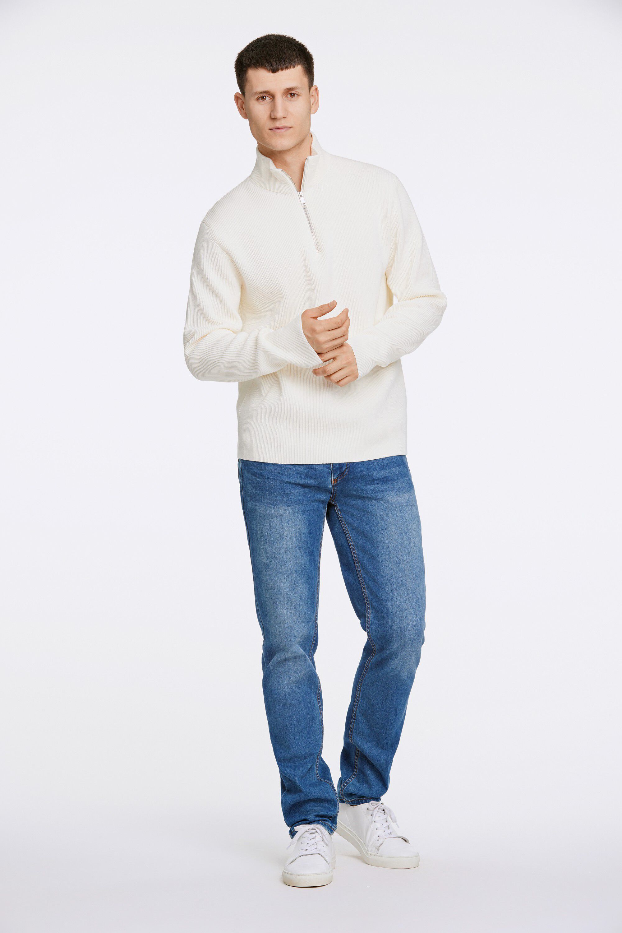 Half zip rib knit