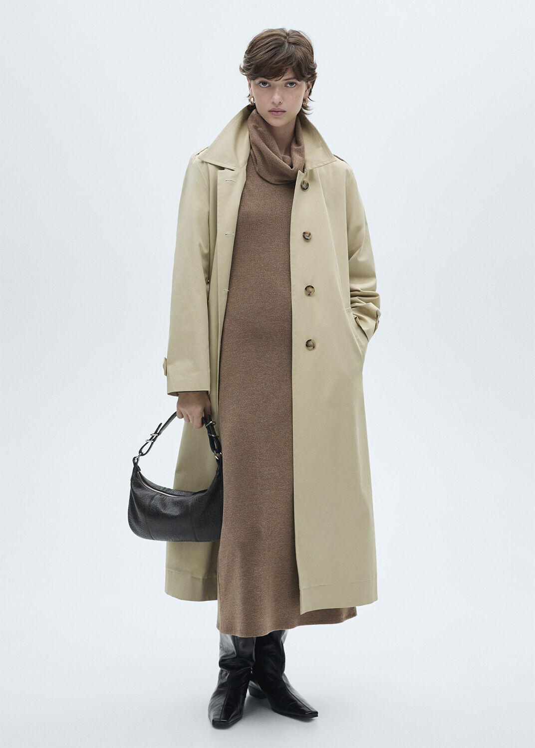 Knitted turtleneck dress