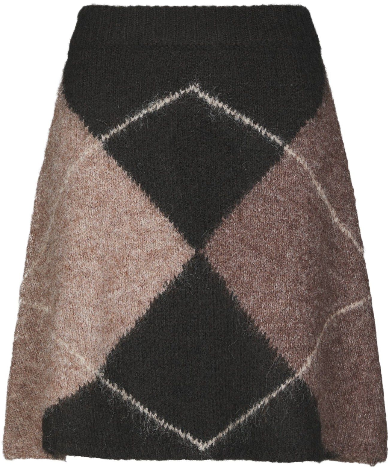 Gisa Check Fluff Knit Skirt